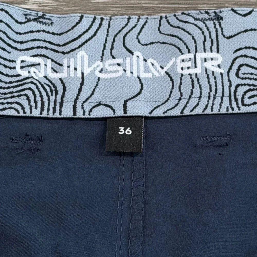 Quiksilver Hybrid Amphibian Shorts Men's 36 Total Eclipse Navy Stretch Zip NEW